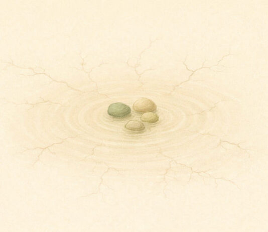 Obstakels als richtingaanwijzers - stenen in een vijver