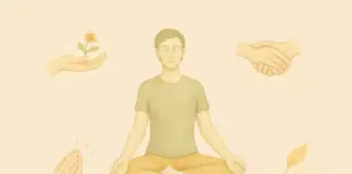 Illustratie van: De kracht van vriendelijkheid in je beoefening: vriendelijkheid, compassie, vreugde, gelijkmoedigheid. Soetra 1.33